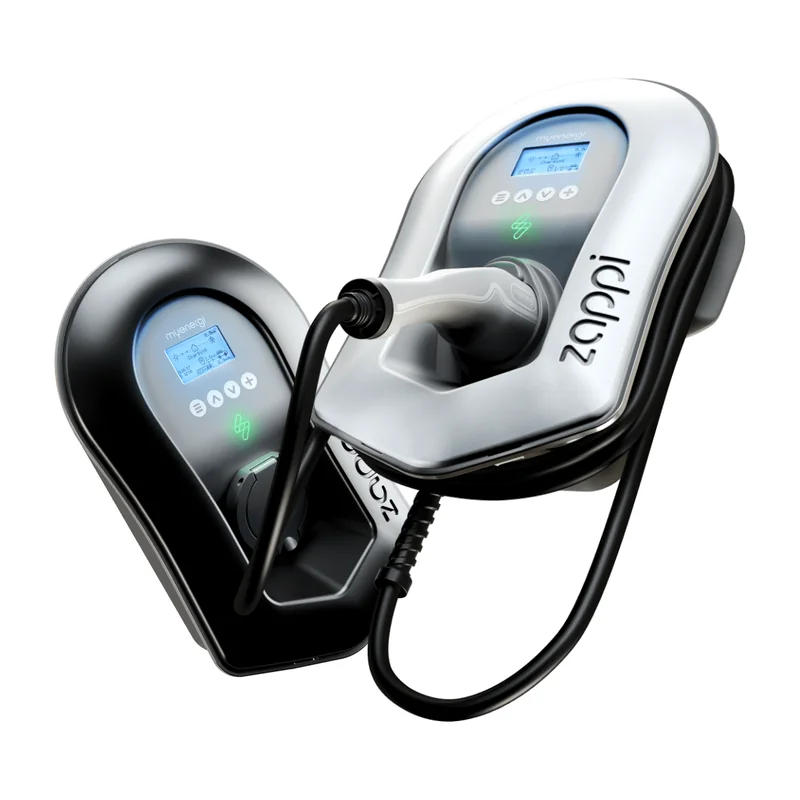 myenergi Zappi home EV charger with its tethered cable