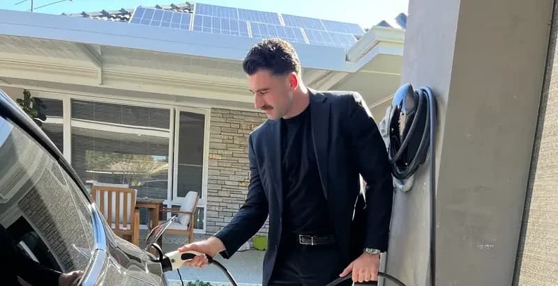 Residential EV charger installation in Perth with Tesla charging from solar-compatible home system